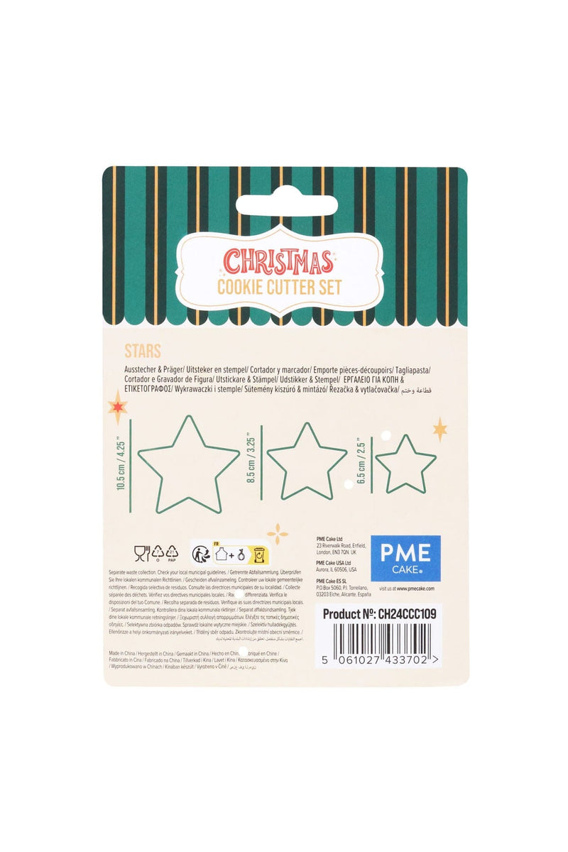 Christmas Cookie Cutter Set of 3 - Stars PME 