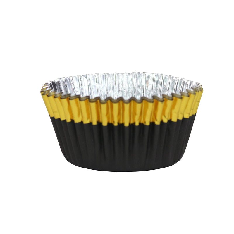 Cupcake Cases - Black with Gold Trim - 30 Pack Cupcake Cases PME 