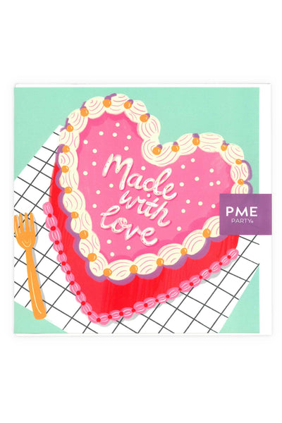 Made With Love' Heart Cake Greeting Card Greeting & Note Cards PME