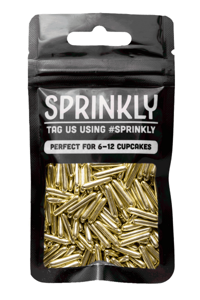 Metallic Rods - Gold Sprinkles Sprinkly 25g Sample Packet