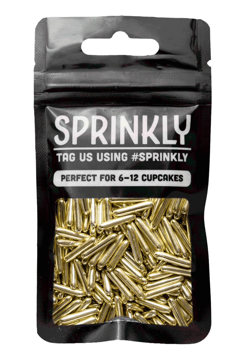 Metallic Rods - Gold Sprinkles Sprinkly 25g Sample Packet