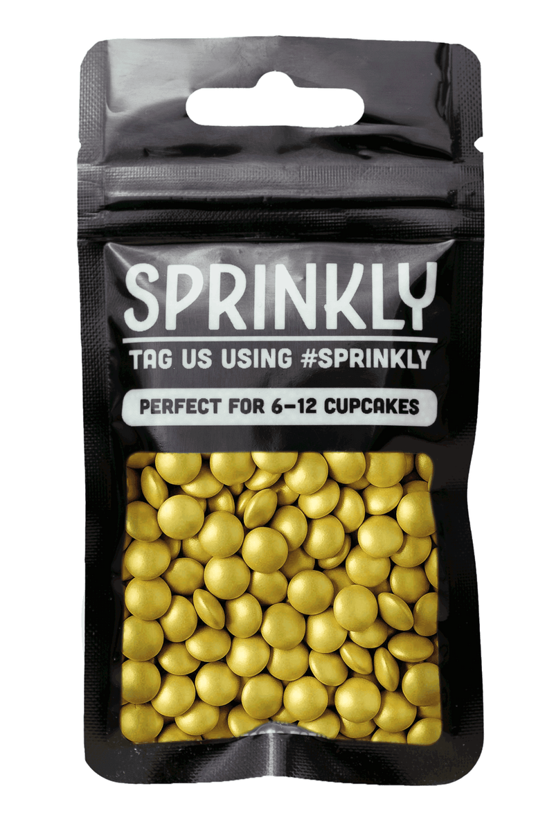 Mini Chocolate Beans - Glimmer Gold Sprinkles Sprinkly 30g Sample Packet 