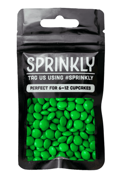 Mini Chocolate Beans - Green Sprinkles Sprinkly 30g Sample Packet 