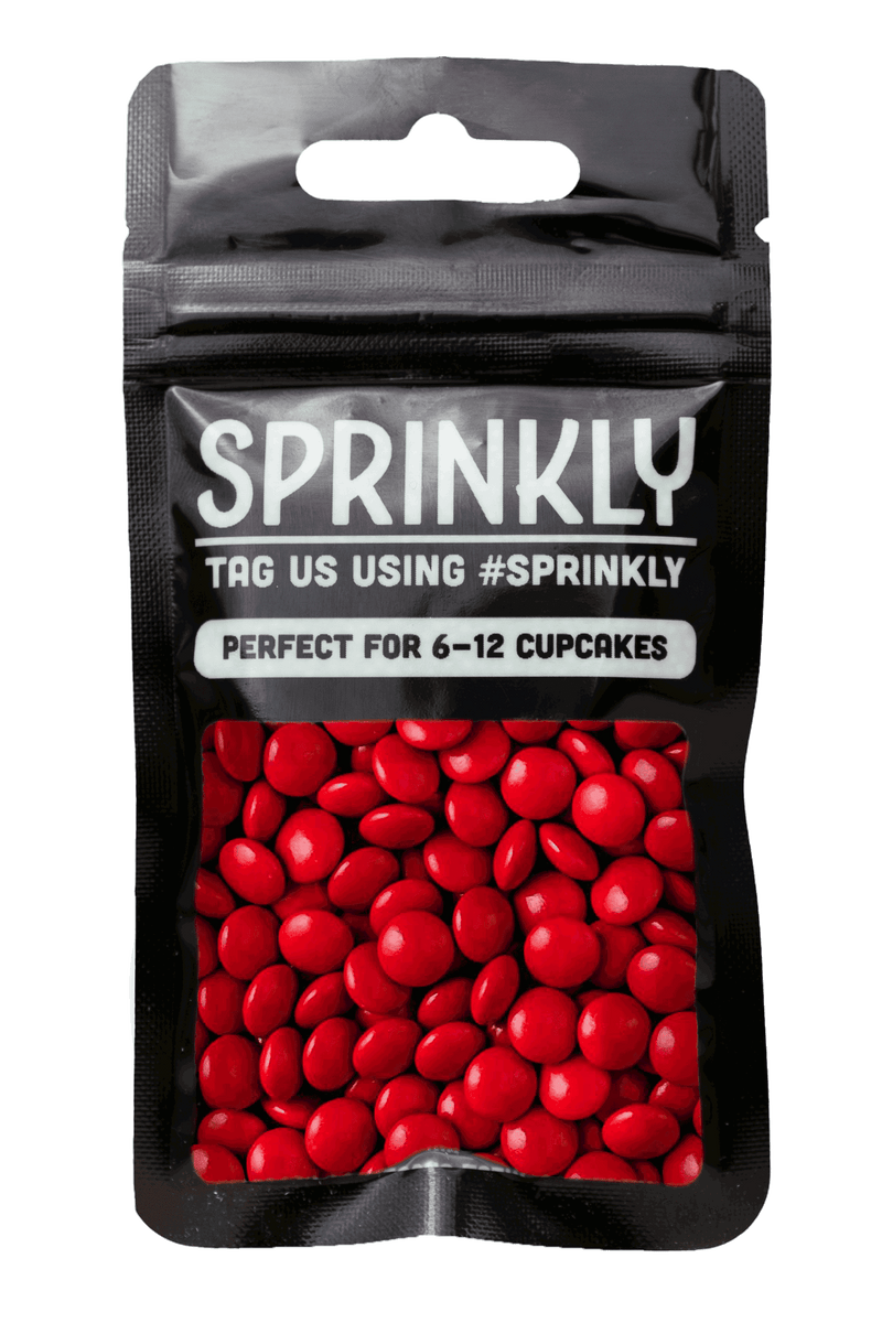 Mini Chocolate Beans - Red Sprinkles Sprinkly 30g Sample Packet 