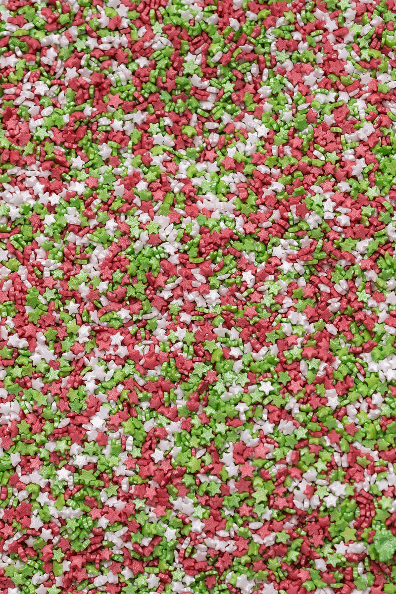 Stars - Glimmer Red, White & Green (Mini) Sprinkles Sprinkly 