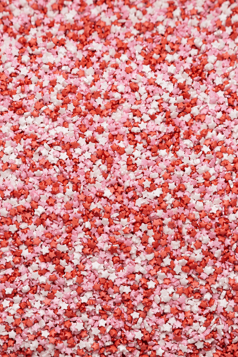 Stars - Pink, White & Red (Valentines Mix) Sprinkles SPRINKLY 