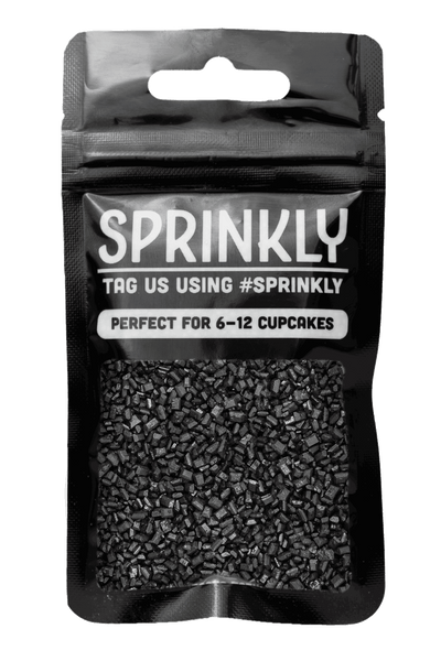 Sugar Crystals - Black Sprinkles Sprinkly 30g Sample Packet