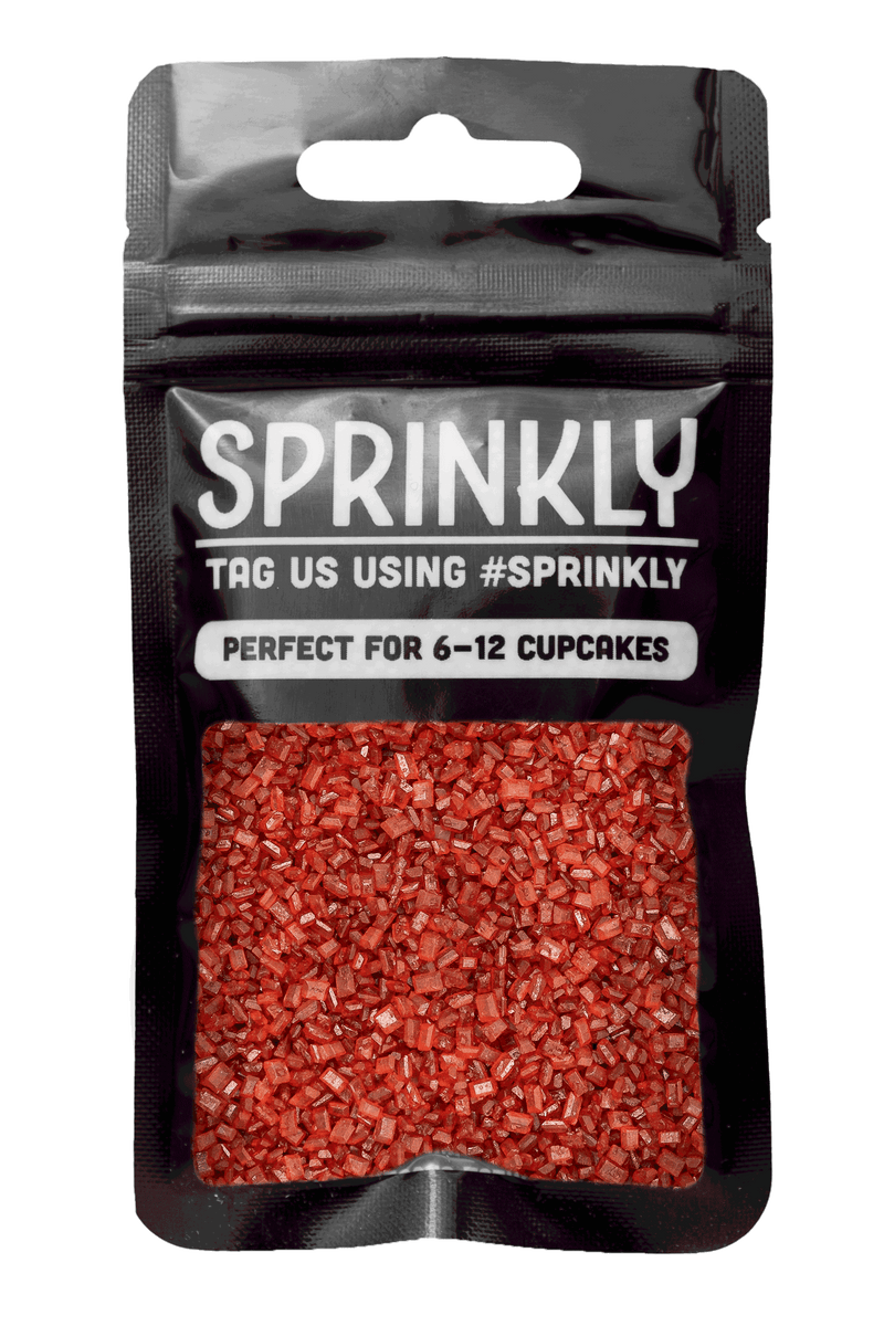 Sugar Crystals - Red Sprinkles Sprinkly 30g Sample Packet