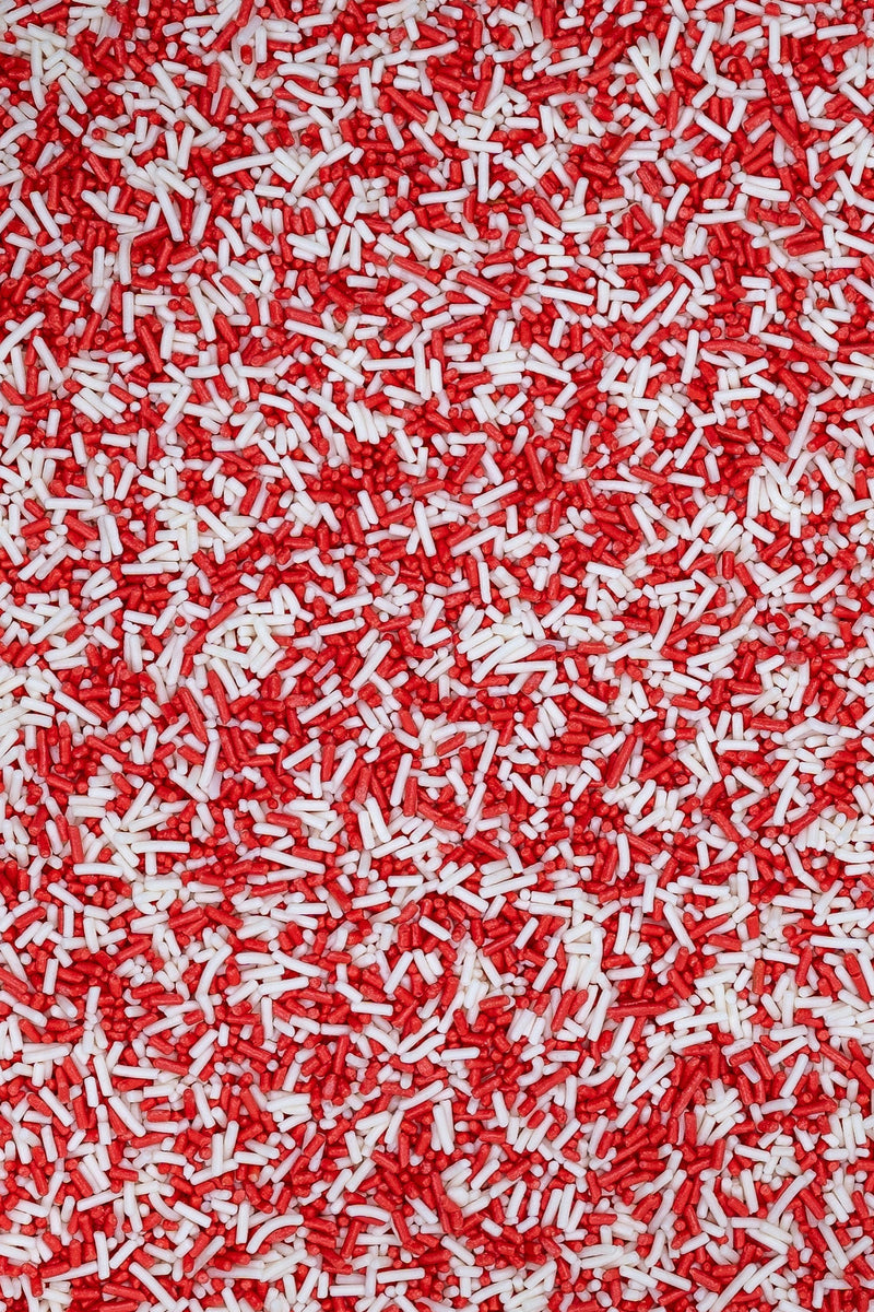 Sugar Strands - Red & White Sprinkles Sprinkly